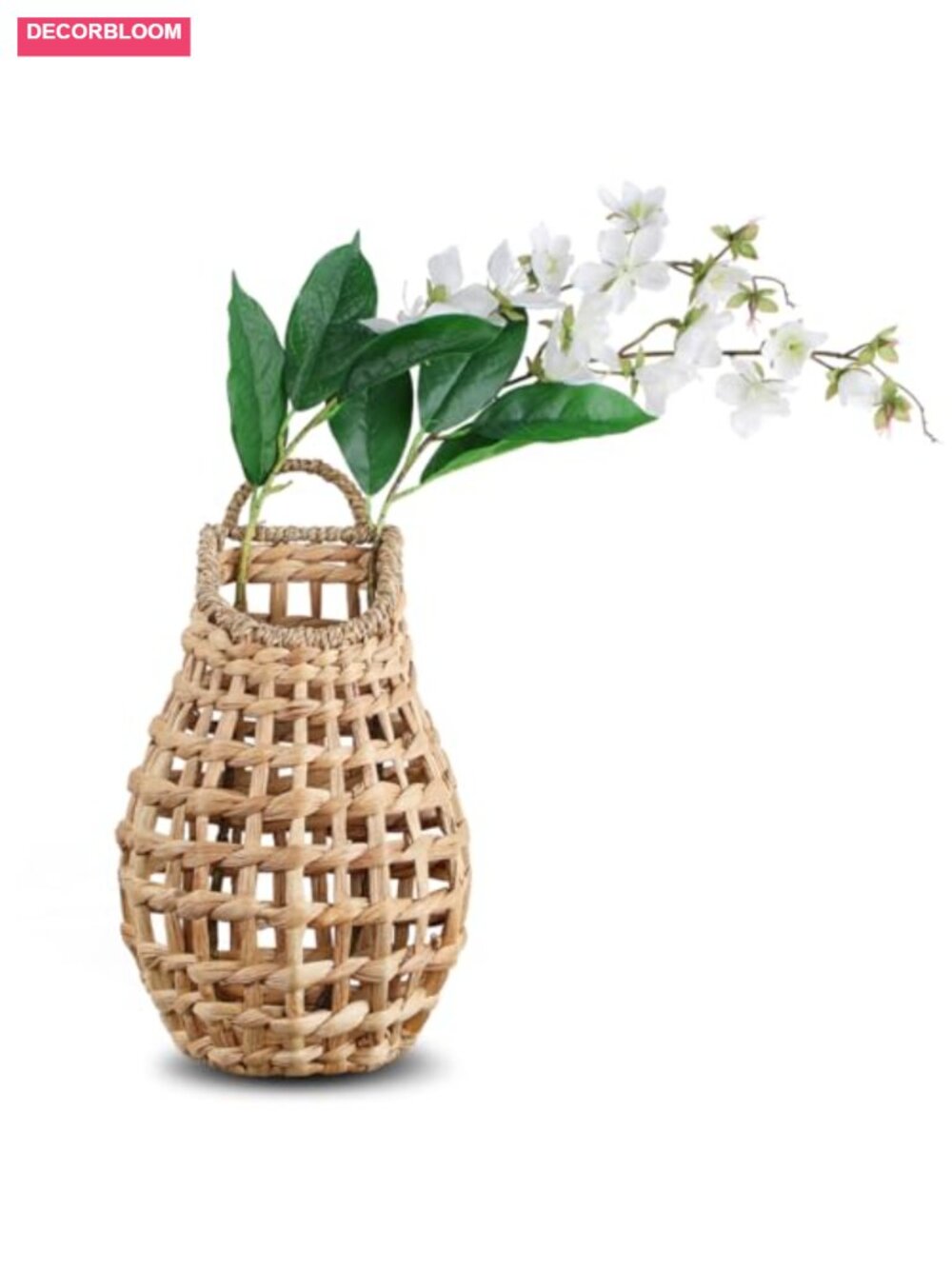 Water Hyacinth Woven Hanging Basket Wall Decor Planter Boho Storage